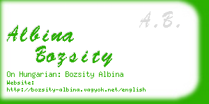 albina bozsity business card